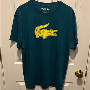 Lacoste Teal Shirt with Yellow Logo